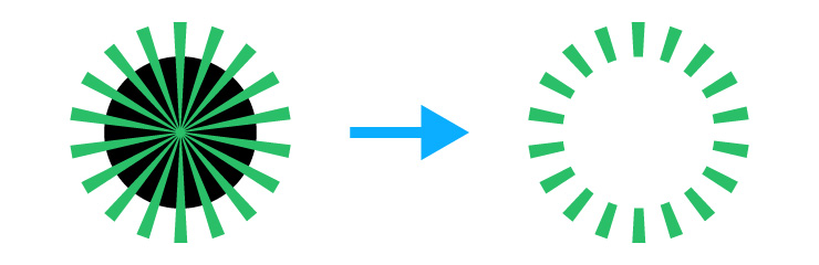 パスファインダー分割で文字や図形の一部をカット Illustrator