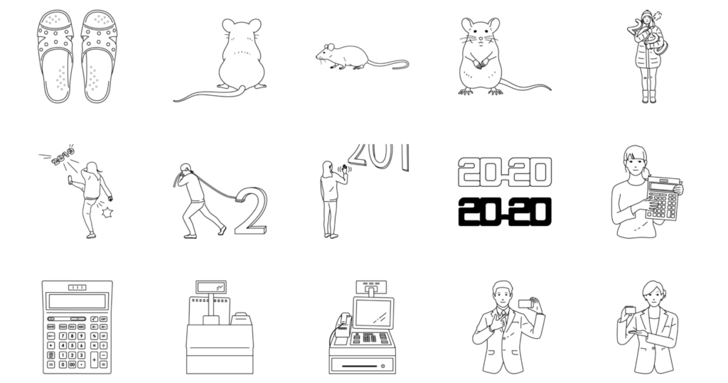 おしゃれアイテム 背景素材 手描き 線画 カラー イラスト素材7250863- フォトライブラリ