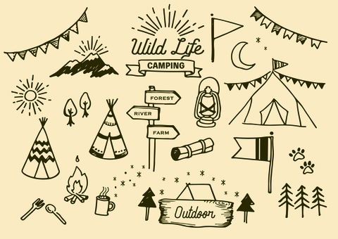 キャンプ用の黒と白のロゴ ベクターイラスト画像とPNGフリー素材透過の無料ダウンロード - Pngtree