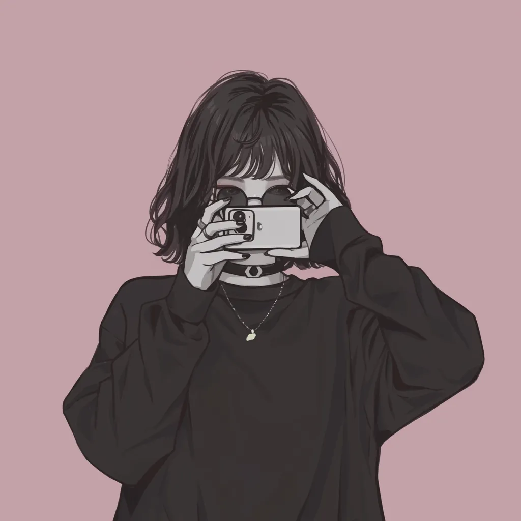 韓国アイドル系女の子SNSアイコンイラストSKIMA スキマ