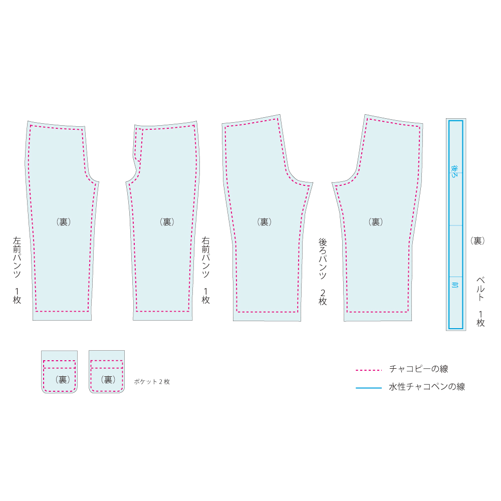 ボンドと手縫いで作るぬいパンツ 型紙＆作り方 miya