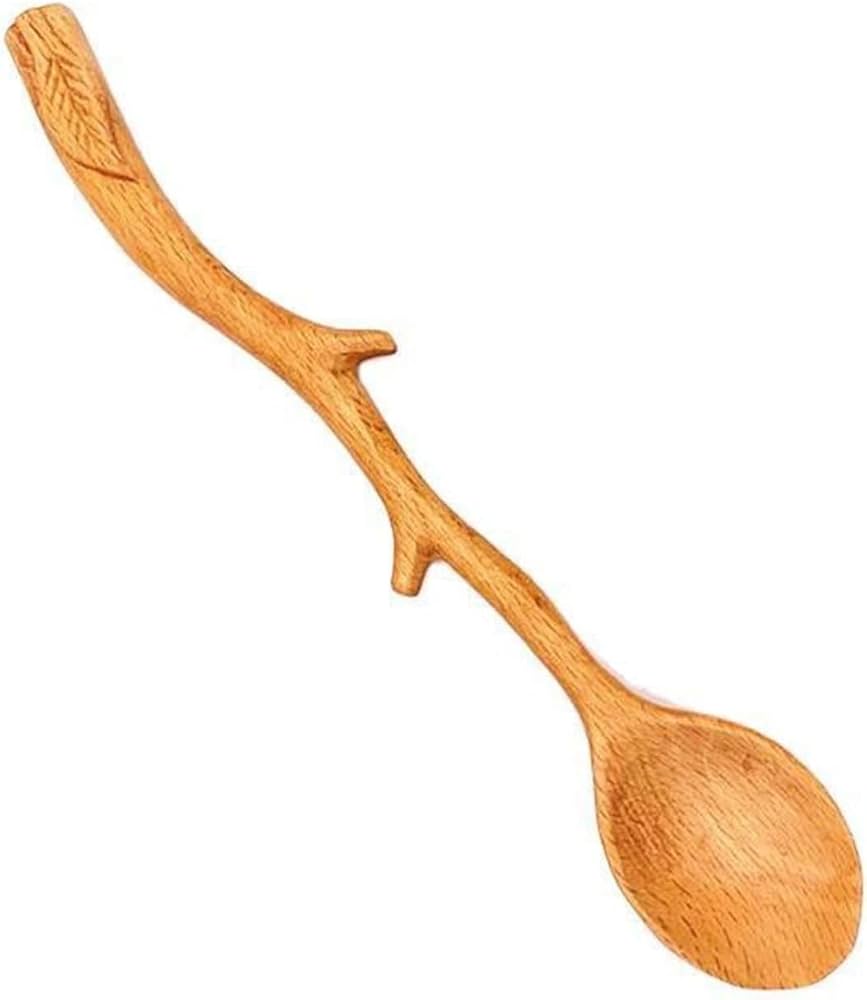 Amazon.co.jp: BREWIX スープスプーンデザイン木製スプーン手作りブナコーヒーかき混ぜスプーン枝型スプーンハンドル美しいデザートアイスクリームスクープ木匙 : ホーム＆キッチン