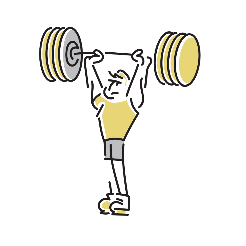 スクワットをする男性のフリーイラストフリーイラスト・クラシック フリクラ