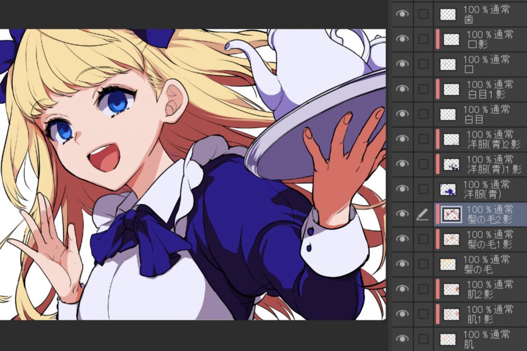 デジタル厚塗り髪の毛描き方解説