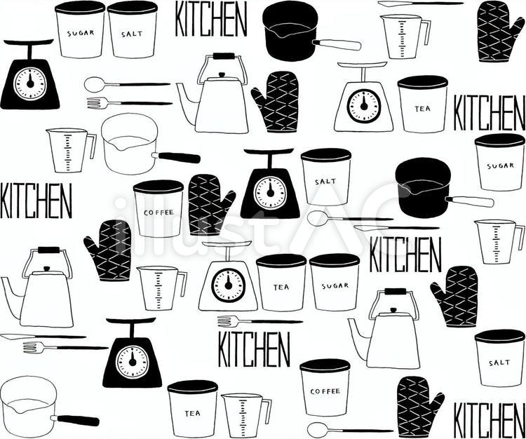 キッチン モノクロ イラスト - No: 438030無料イラスト・フリー素材なら「イラストAC」