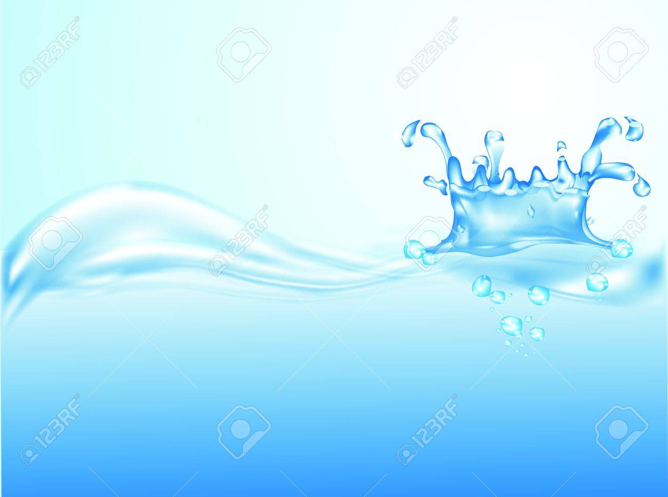 水中の背景 ２点セット：イラスト無料