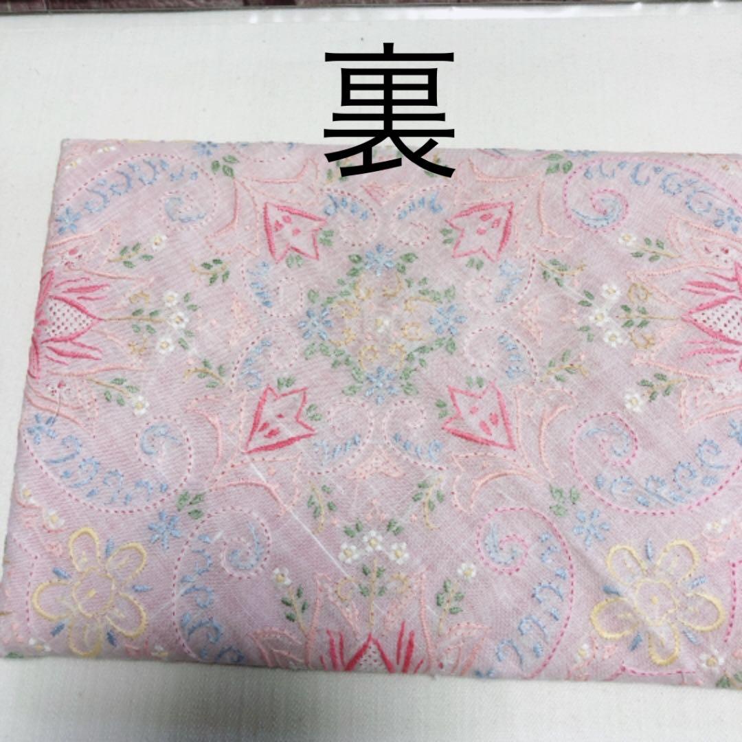 スワトウ刺繍ハンカチリメイク 数寄屋袋風ポーチ ハンドメイド