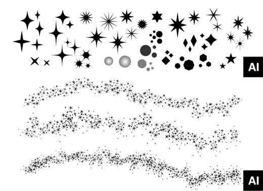 イラストレーターで使えるフリーブラシセット集「 30+ High Quality Adobe Illustrator Brush Sets」