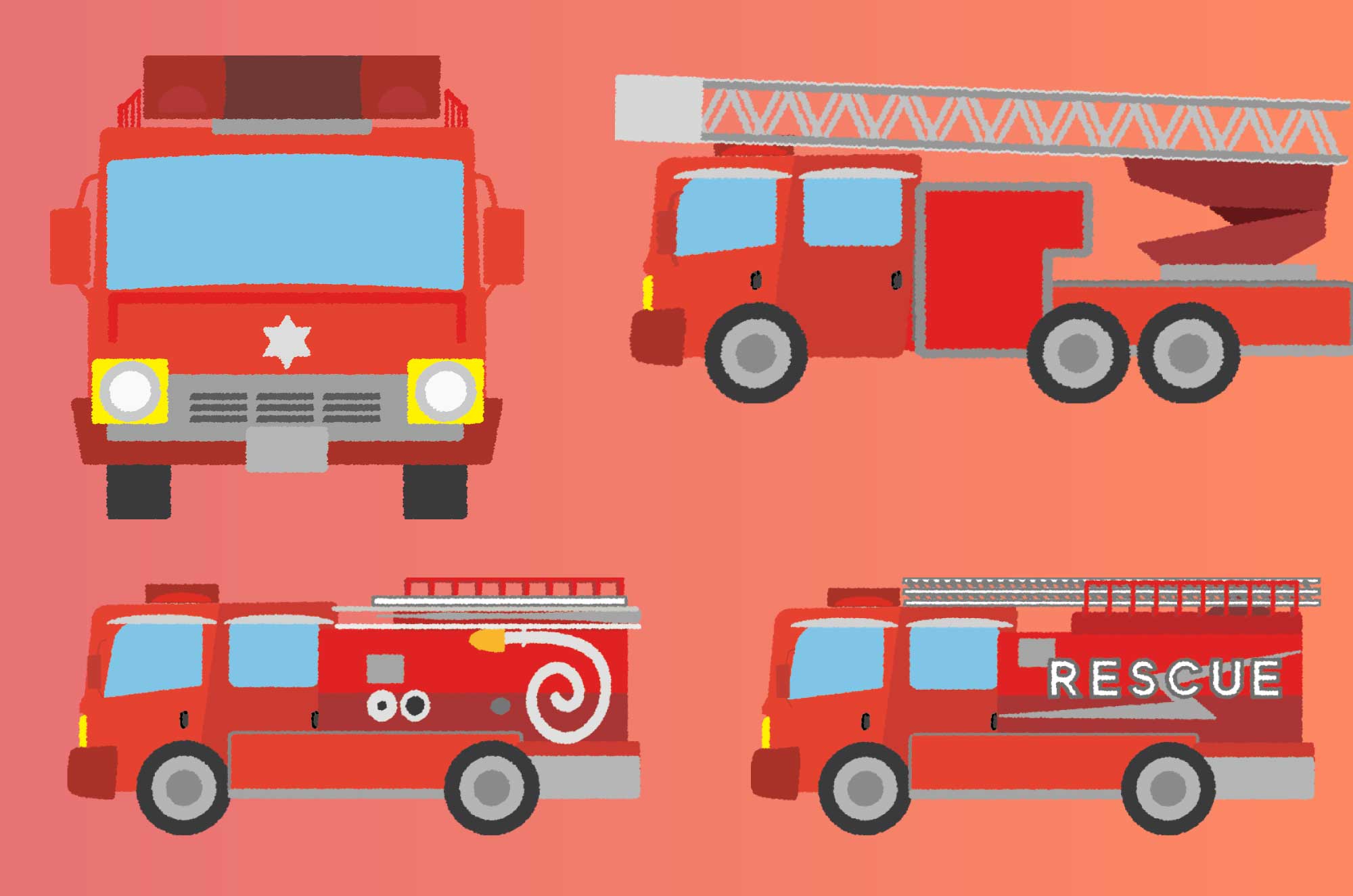 3ページ目消防車イラスト無料イラスト・フリー素材なら「イラストAC」