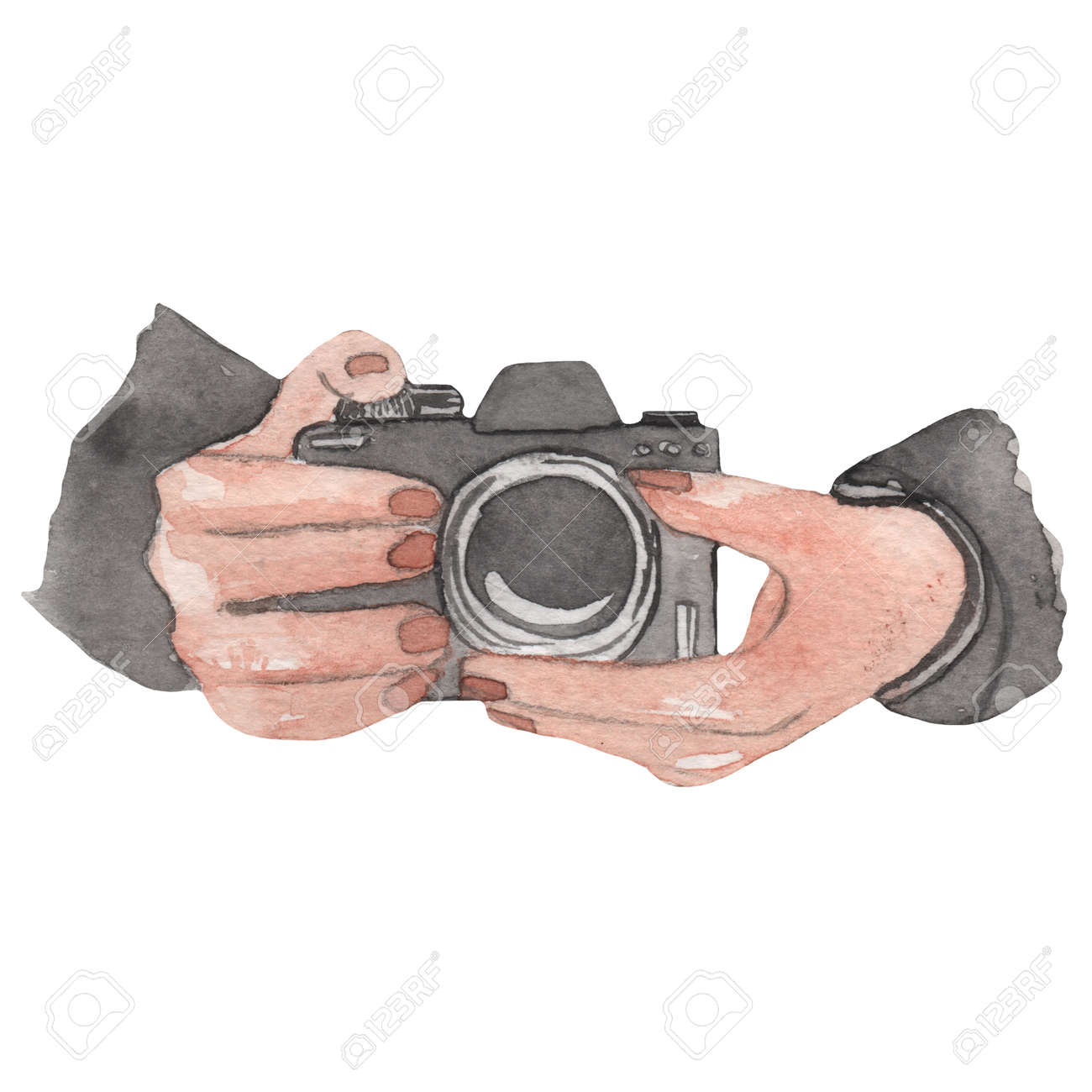 白い背景に一眼レフカメラを持つ女性の手 - カメラのストックフォトや画像を多数ご用意 - カメラ, クローズアップ, 手に持つ - iStock