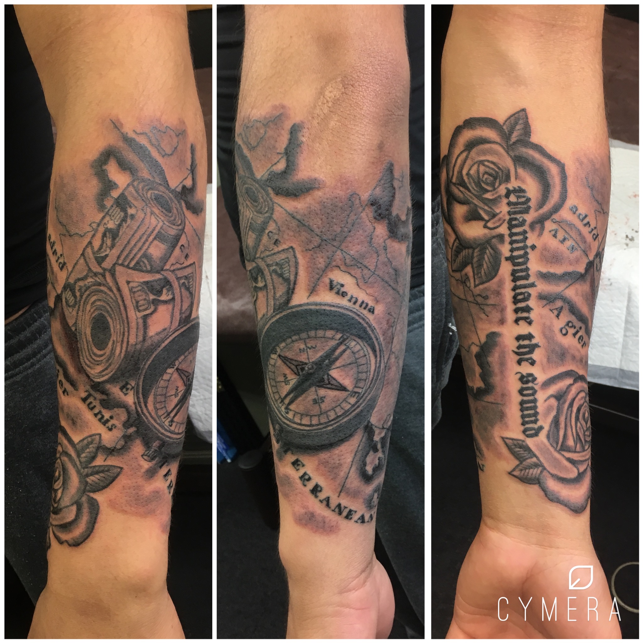 アンカー世界地図のタトゥー – Tifana Tattoo – 東京・渋谷のタトゥースタジオ