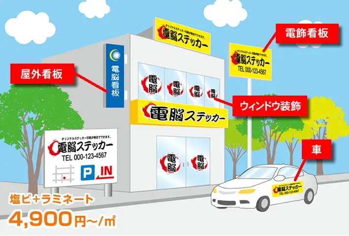 大判ステッカー印刷・大きいステッカーが1枚から作成可能印刷通販 デジタ