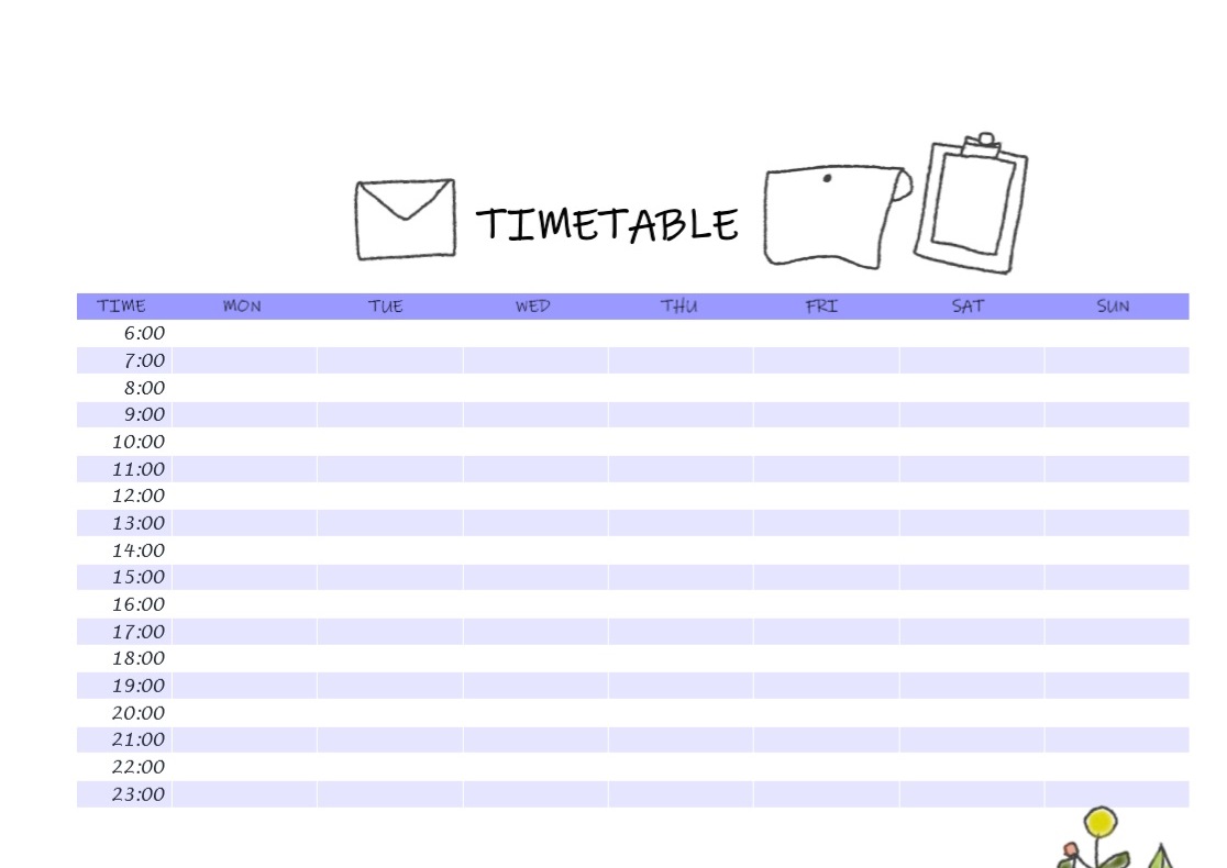 かわいいタイムスケジュール表テンプレートでおしゃれなデザインを無料で作成！Canva