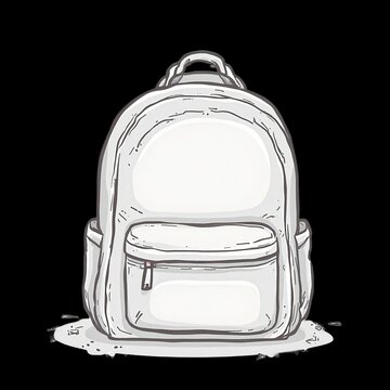 バックパックリュックサックセット落書き黒と白のシンプルなベクトルイラストPremiumベクトル素材