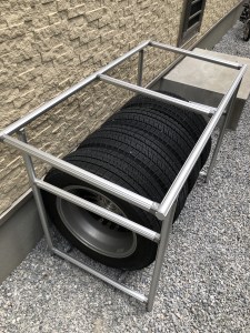 タイヤ保管ラック 単管パイプDIY工作 LABO ラボ 継手金具ジョイント直販 tankan.tv単管パイプのDIYや組み方の学習なら単管DIY ランド