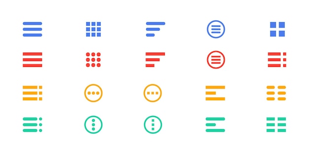 メニューで 円形のボタン - ユーザーインターフェイスとジェスチャー アイコン