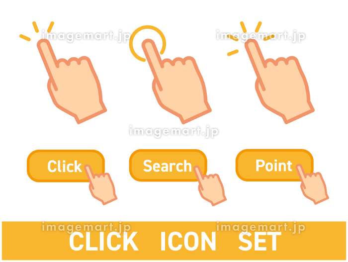 Click here icon in flat style. Pointer clicking vector illustration onisolated background. Web button sign business concept.の素材FY310187685955ストックフォトの Qlean Market キュリンマーケット