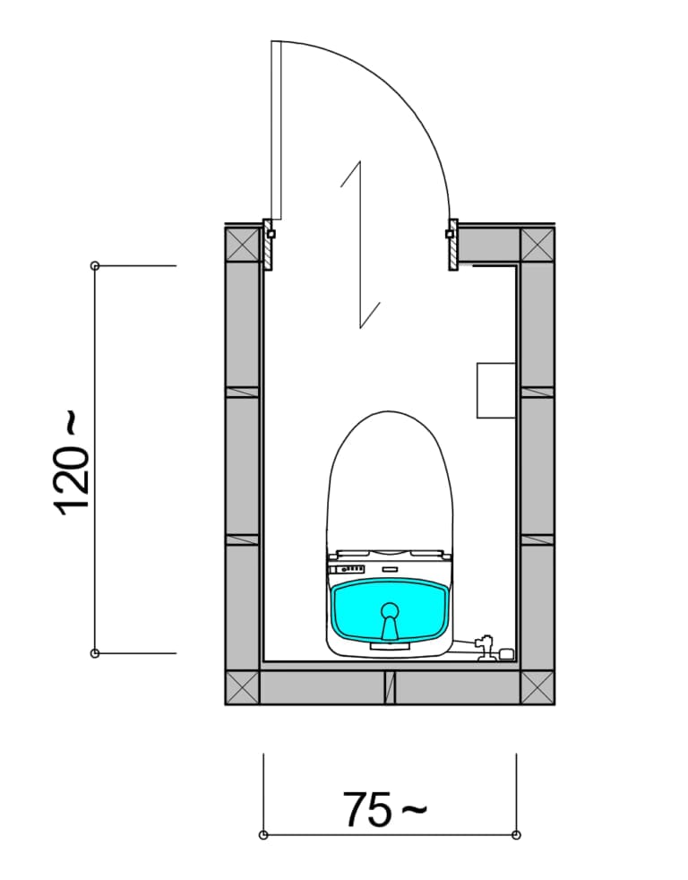 シックで落ち着いた雰囲気のトイレ。 トイレットペーパーを収納できるようサイズに合わせてニッチを設けた。 くふうイエタテ