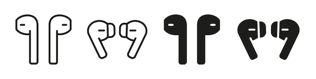 有線イヤホンのアイコン商用OK 無料 シンプルなフリーアイコン素材サイトSATO ICONS丸みのあるアウトラインとシルエットのアイコン 集 商用利用可能