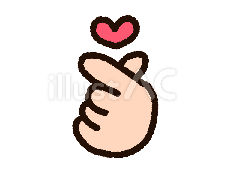 手のイラスト素材 片手ハートポーズの手Vtuber・配信向けフリー素材Illustration of a one-handed heartpose for Vtubers