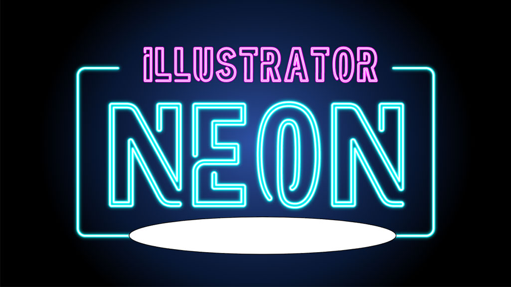 夜の街のデザインと相性抜群！ネオン背景の作り方イラレチュートリアルイラレクリエイト