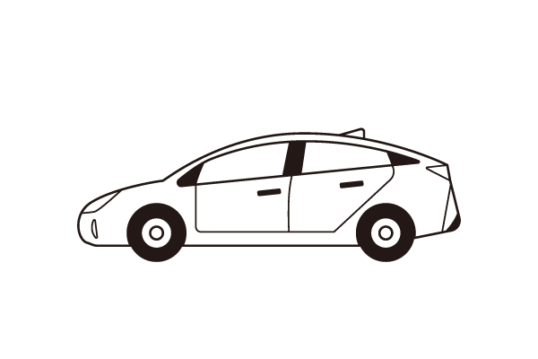 プリウス – イラストストック「時短だ」