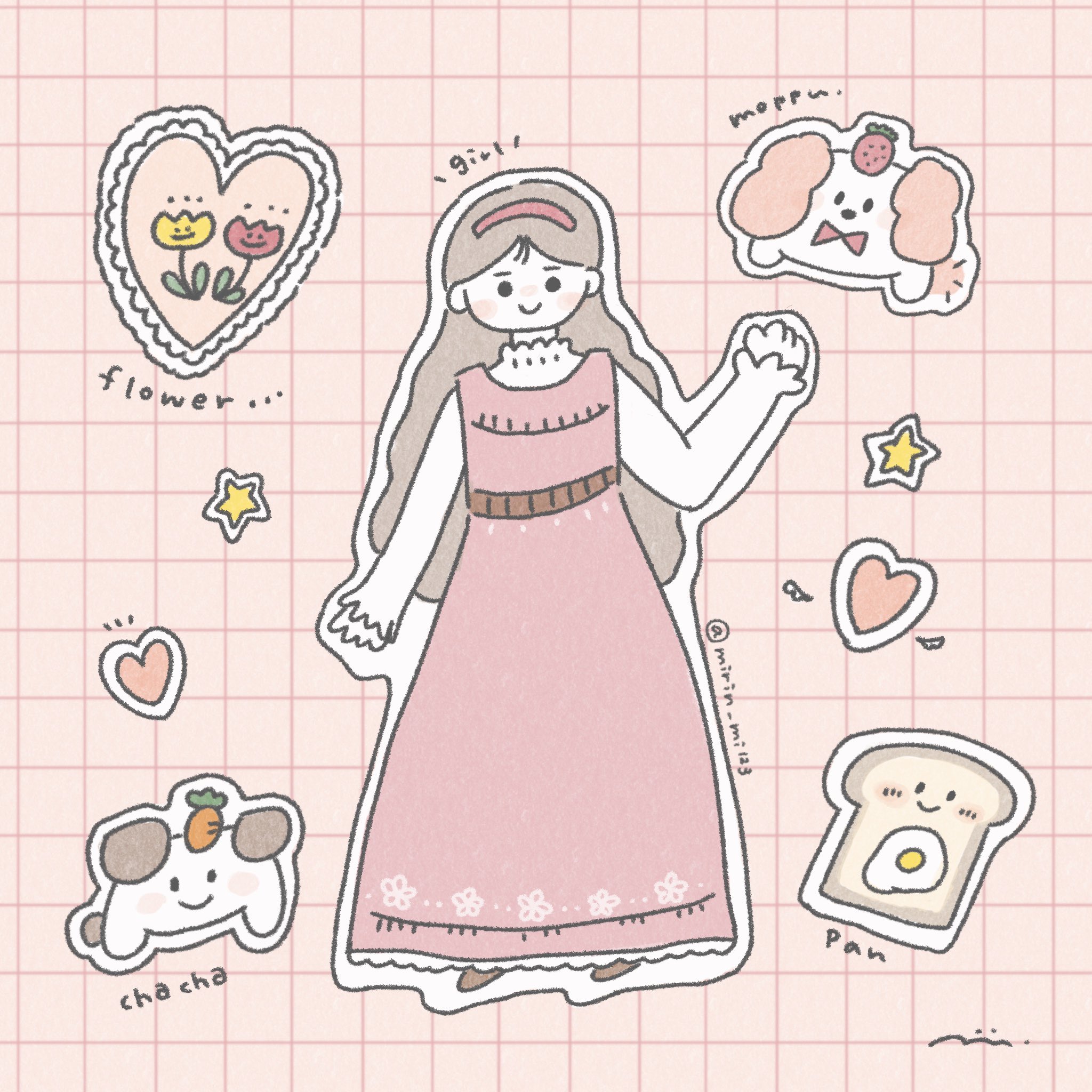 ステッカー風イラスト描きます サンプルイラストをベースにカスタムする量産イラストココナラ