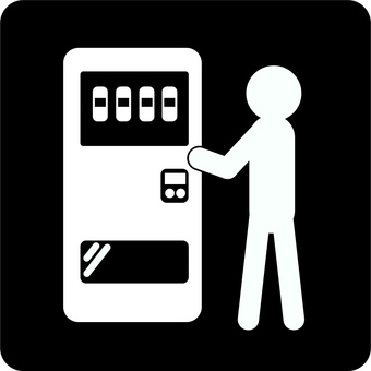 色塗りできる自動販売機 モノクロ のイラストぬれよん-ぬれるフリーイラスト
