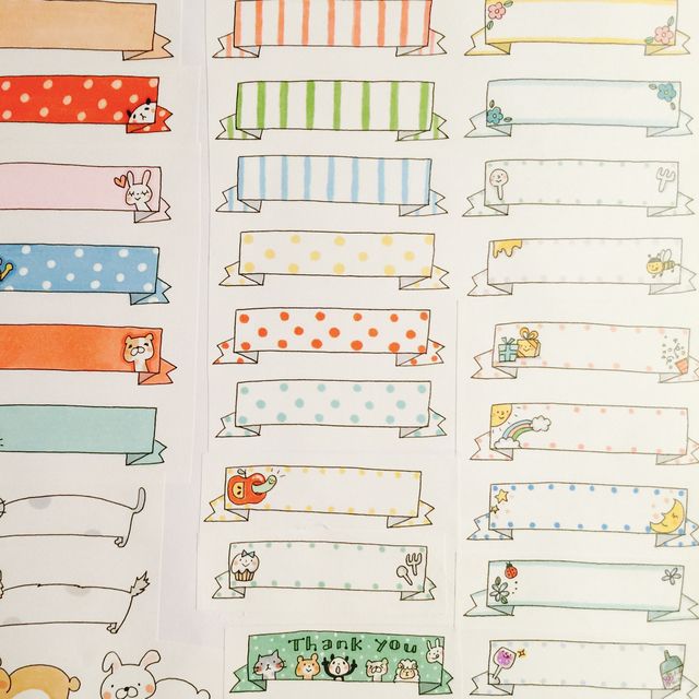 手描きリボンフレーム：イラスト無料