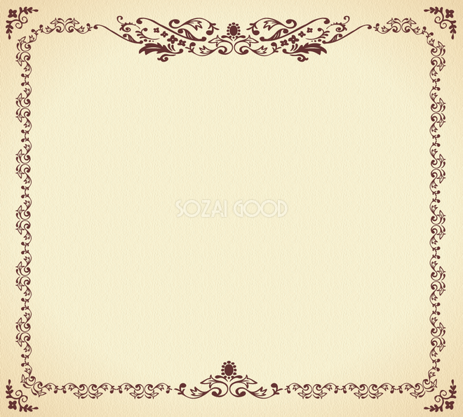 フレーム・囲い枠のイラストNo.576『バラフレーム・金色』 無料のフリー素材集