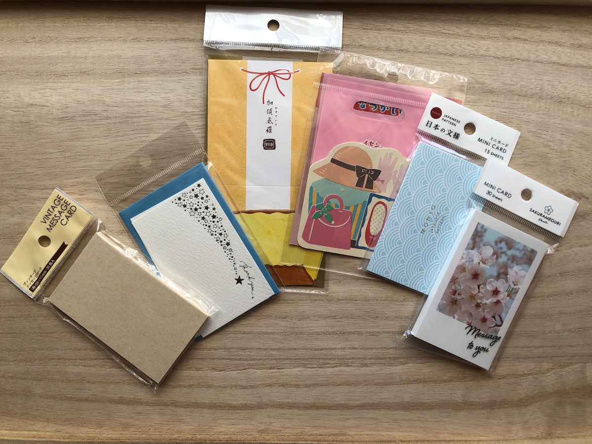 セリア まんまるミニカード ましかくミニカード 2点セット ギフト ハンドメイド