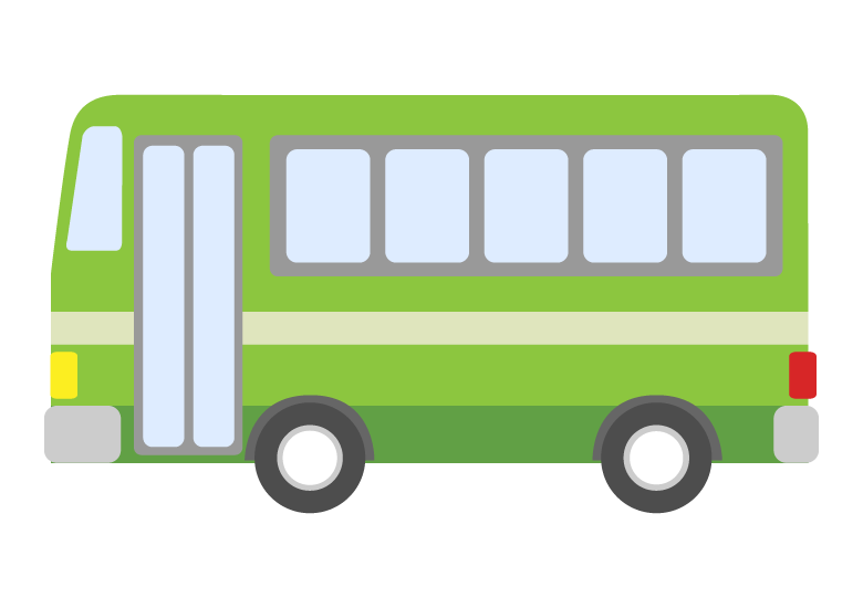 可愛い手描きのバスとガス：イラスト無料