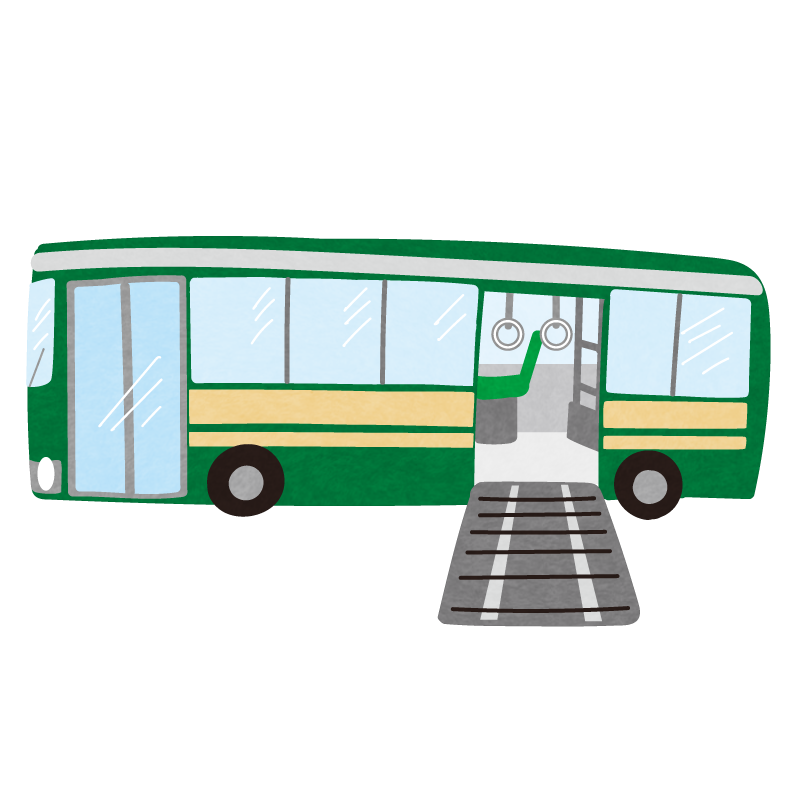 横向きのバスのフリーイラストフリーイラスト・クラシック フリクラ