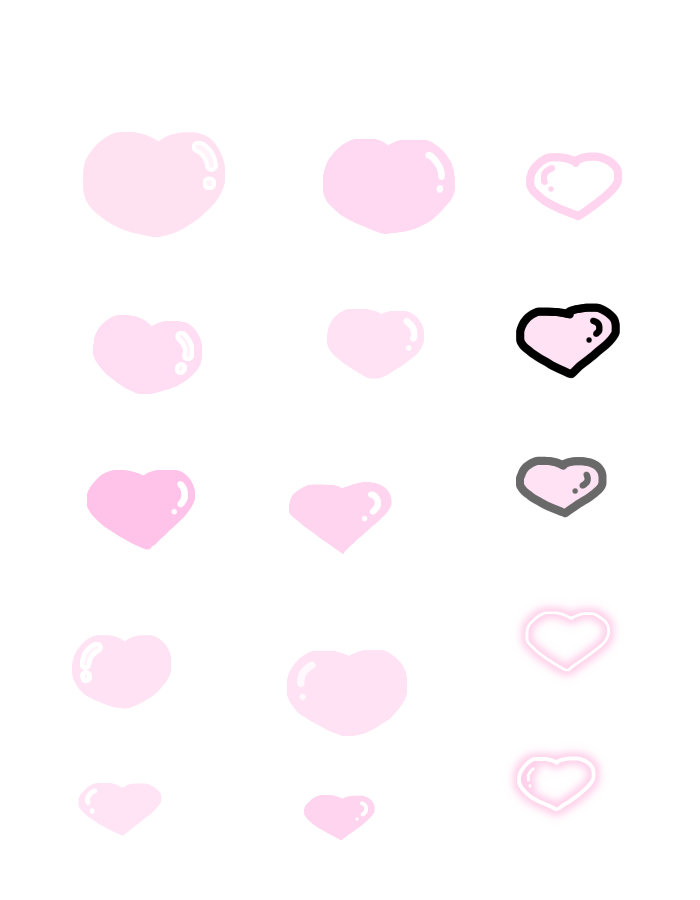 白背景のハート系絵文字消す素材集TikTok