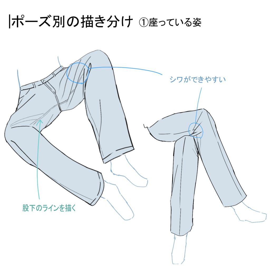 初心者も簡単！ズボンのイラストの描き方 - オンラインイラスト教室アタムアカデミ