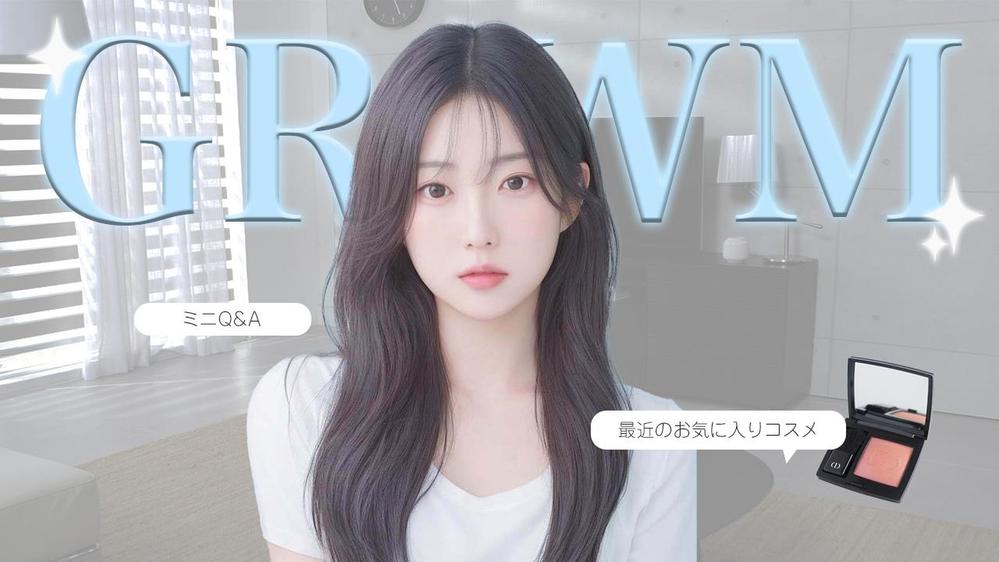 vlogおしゃれYouTubeサムネイル作成します 韓国のような、おしゃれVlogのサムネイル制作をします。ココナラ