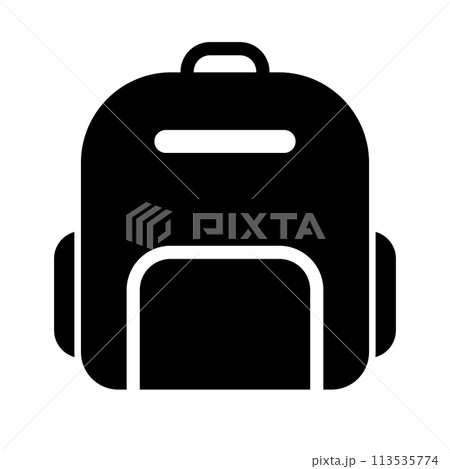 リュックサックのイラストちびそざい＊白黒おたよりイラスト