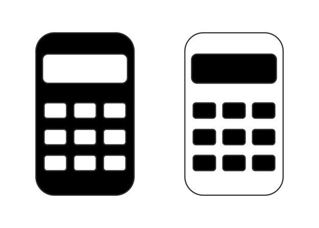 電卓のアイコン2商用OK 無料 シンプルなフリーアイコン素材サイトSATO ICONS丸みのあるアウトラインとシルエットのアイコン 集 商用利用可能