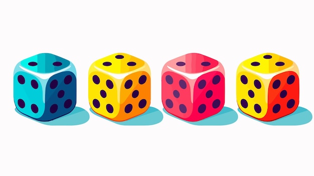 サイコロ アイコン ロゴ ベクター デザイン テンプレートPremiumベクトル素材