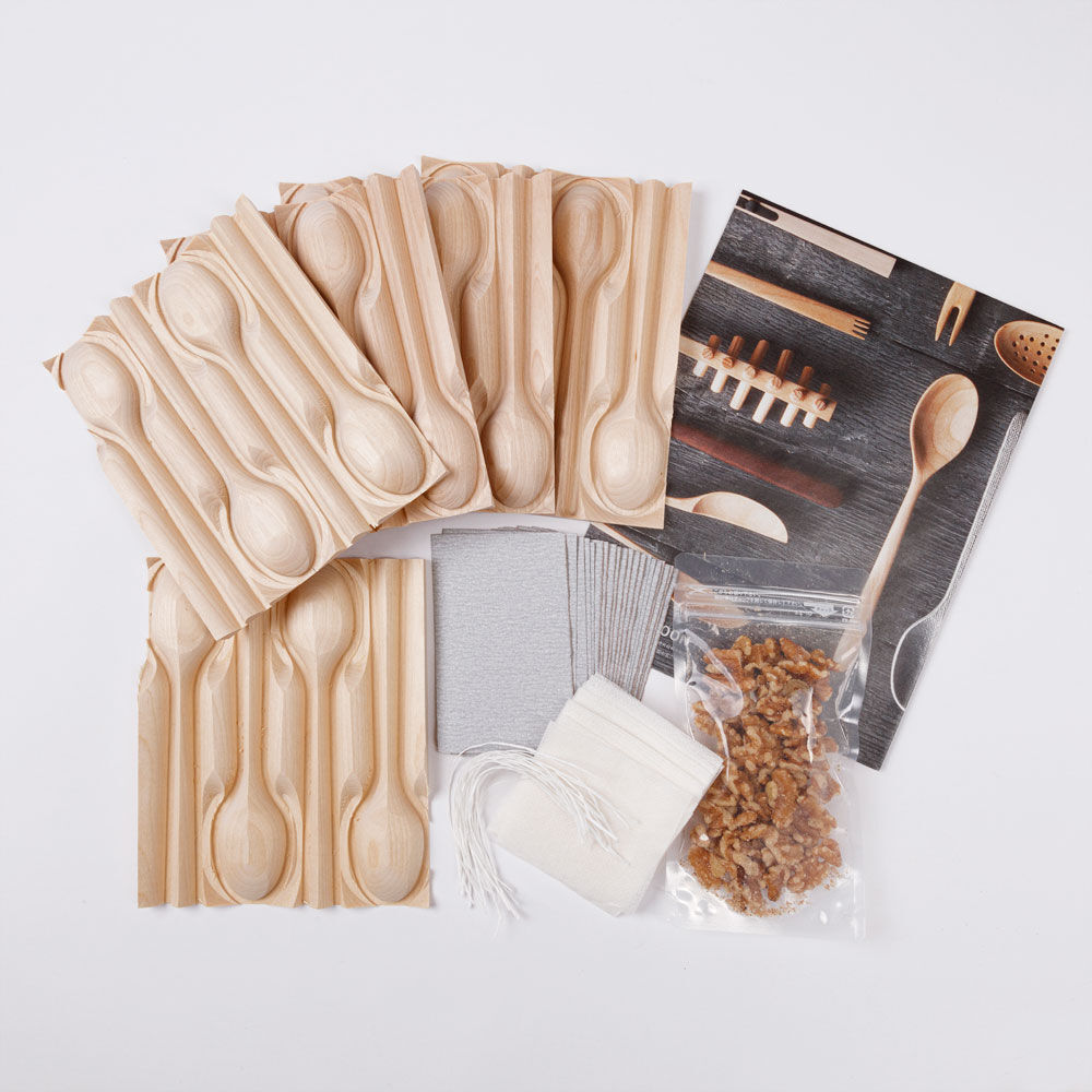 木彫スプーン 半加工品 カバ材 200×40×厚20mmゆめ画材