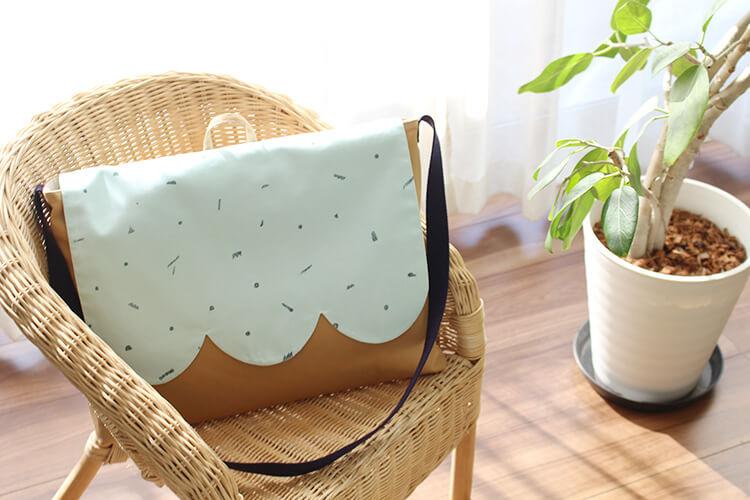 スカラップのフタ付きレッスンバッグ ショルダータイプ の作り方nunocoto fabric