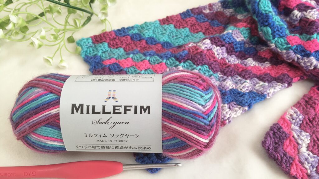 残り糸消費のダイアゴナルステッチ～その2雨ガラス