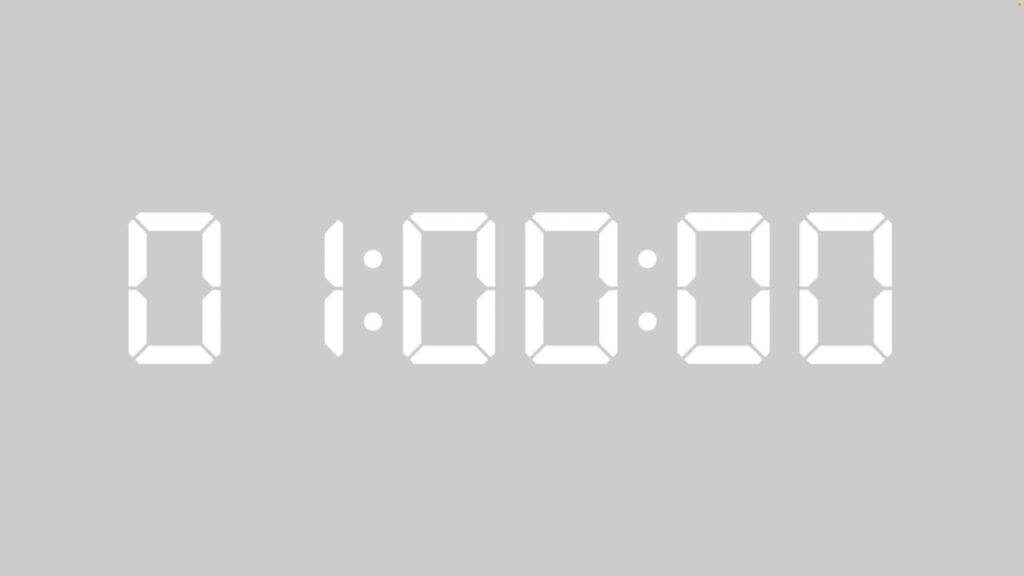 30秒の単純なカウントダウンタイマー 白い背景に黒い文字
