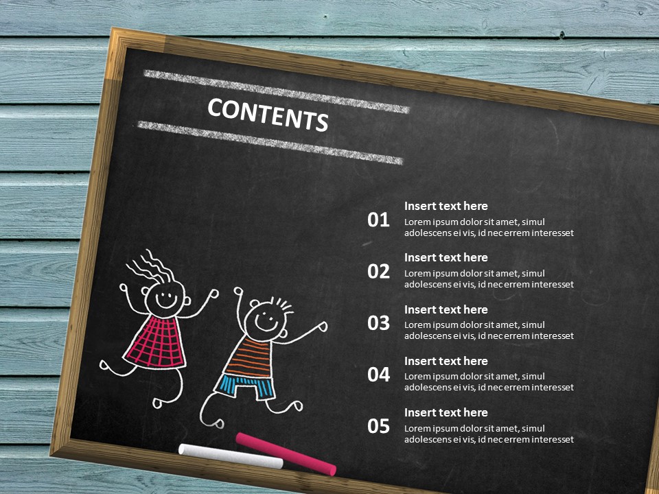 黒板チョーク手描きスタイルPPTテンプレートのダウンロードPowerPointテンプレート無料ダウンロード
