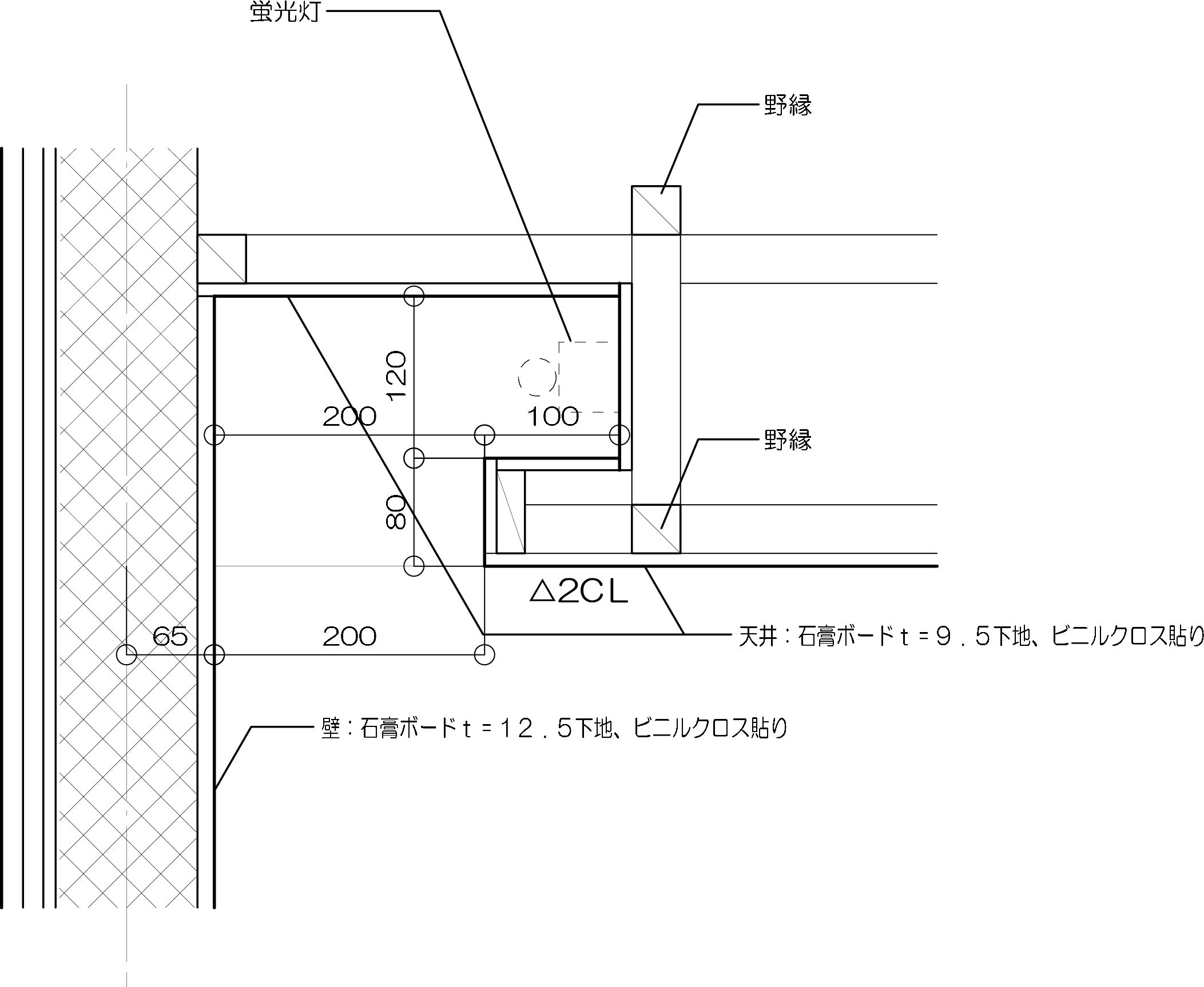 柱巻きに間接照明取り入れた事例 : 図面屋ま〜の 