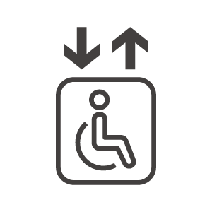 エレベーターの閉じるマークのシルエット無料のAi・PNG白黒シルエットイラスト