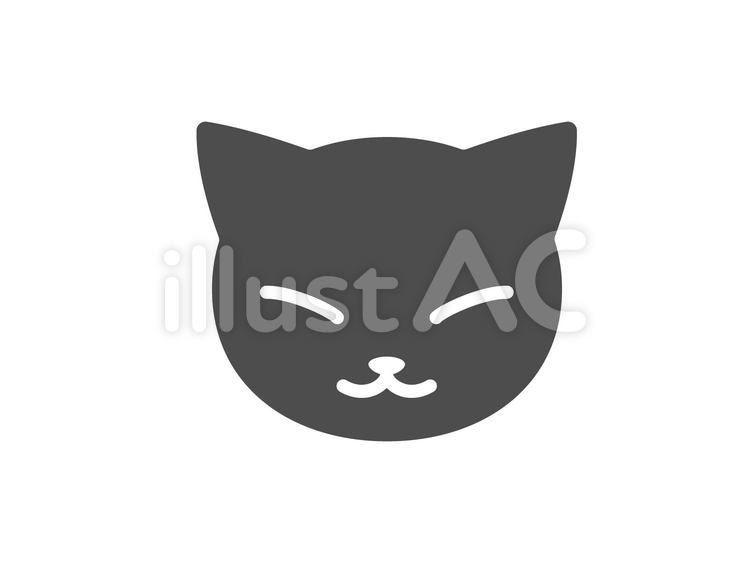 かわいい黒猫のアイコンSOZAIC.com