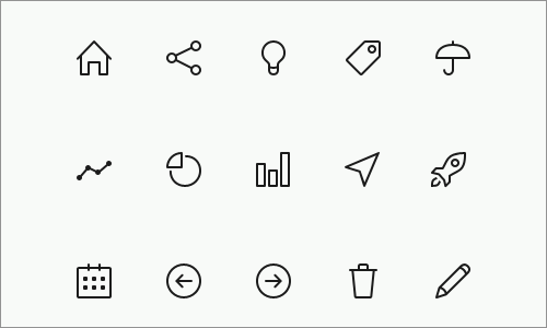 シンプルなラインで構成されたフリーのお天気アイコンコリス