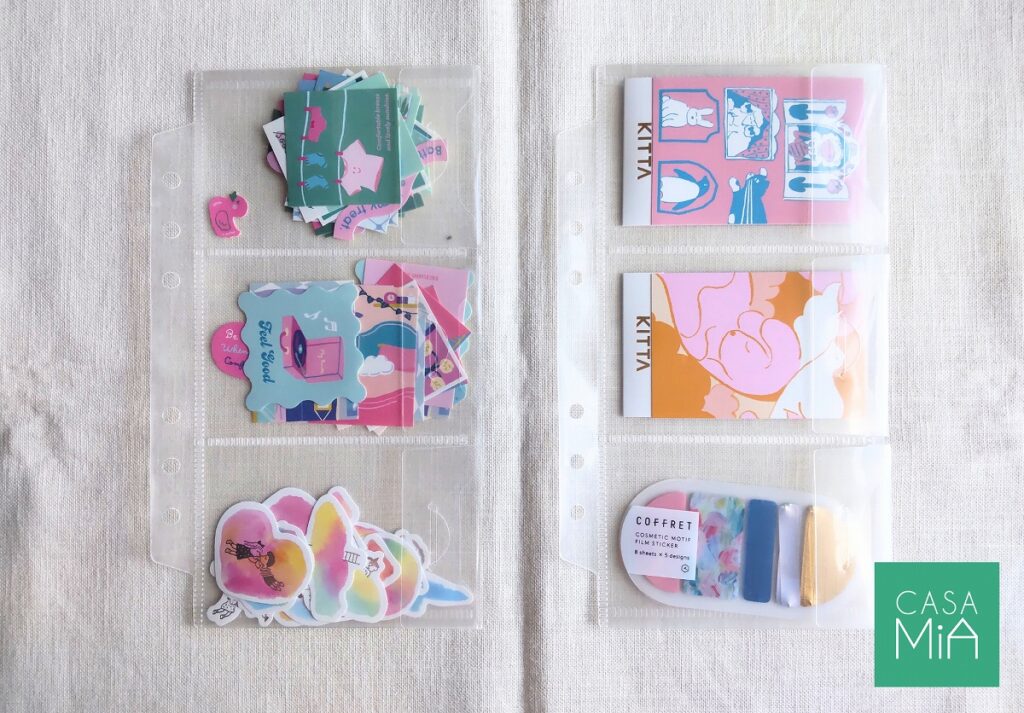 フレークシールの収納アイデア。100均や無印良品グッズでステッカーを整理