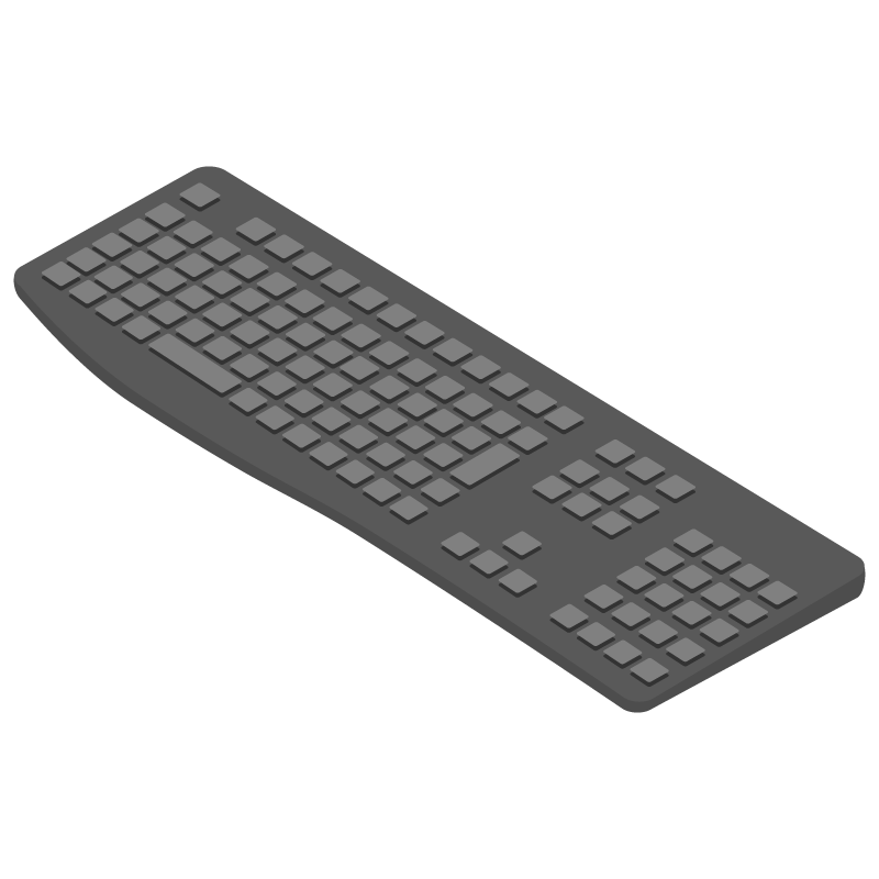 キーボード無料のAi・PNG白黒シルエットイラスト